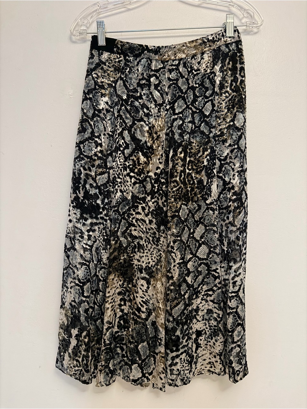 Alice + Olivia Athena Snake-Print Midi Skirt